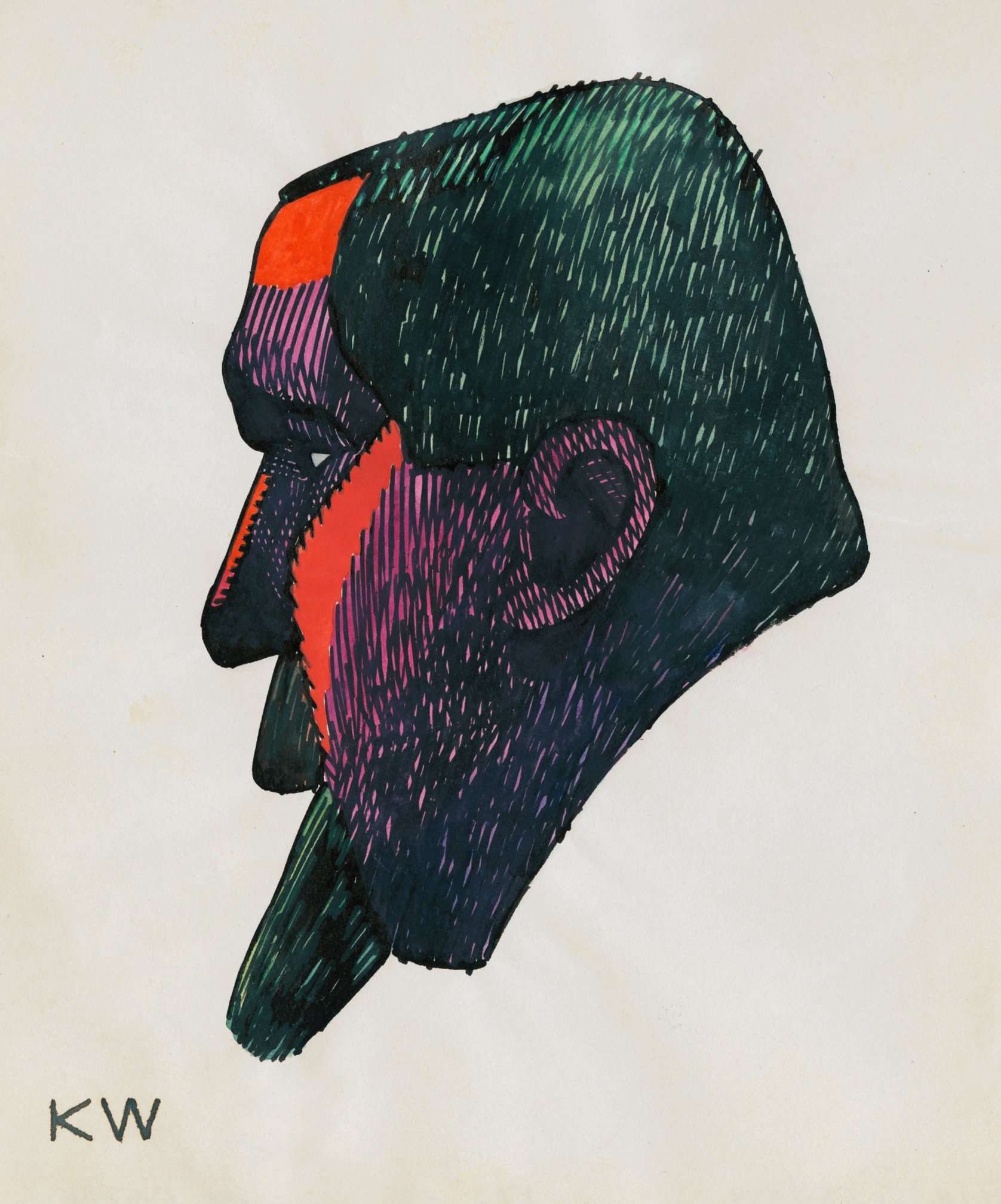 Kopfstudie, aus; ‘Profile’, 10 Blätter, Graz VIII (1924)