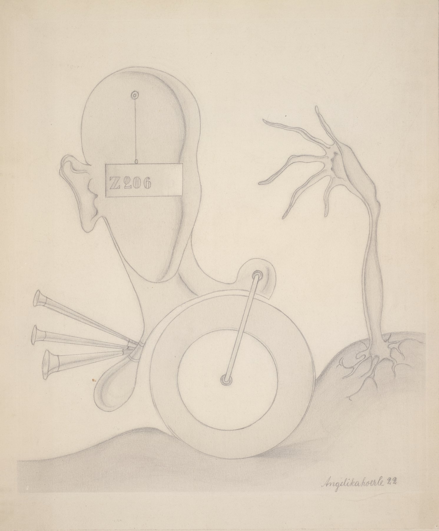 Head with Sign, Hand, Wheel, and Auto Horn (1922)
