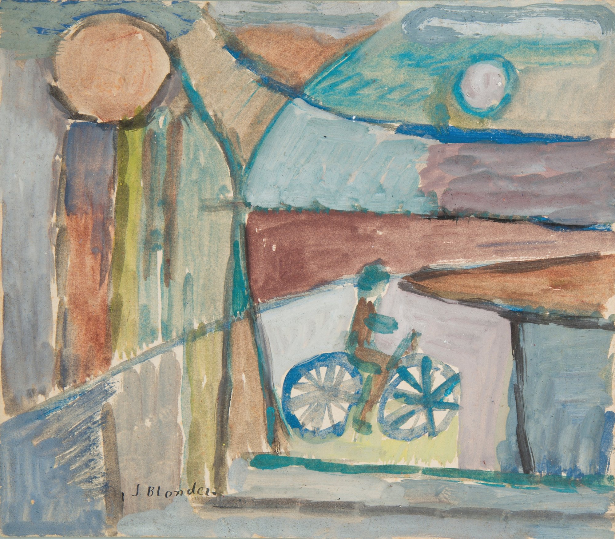 Rowerzysta na tle pejzażu (1934)