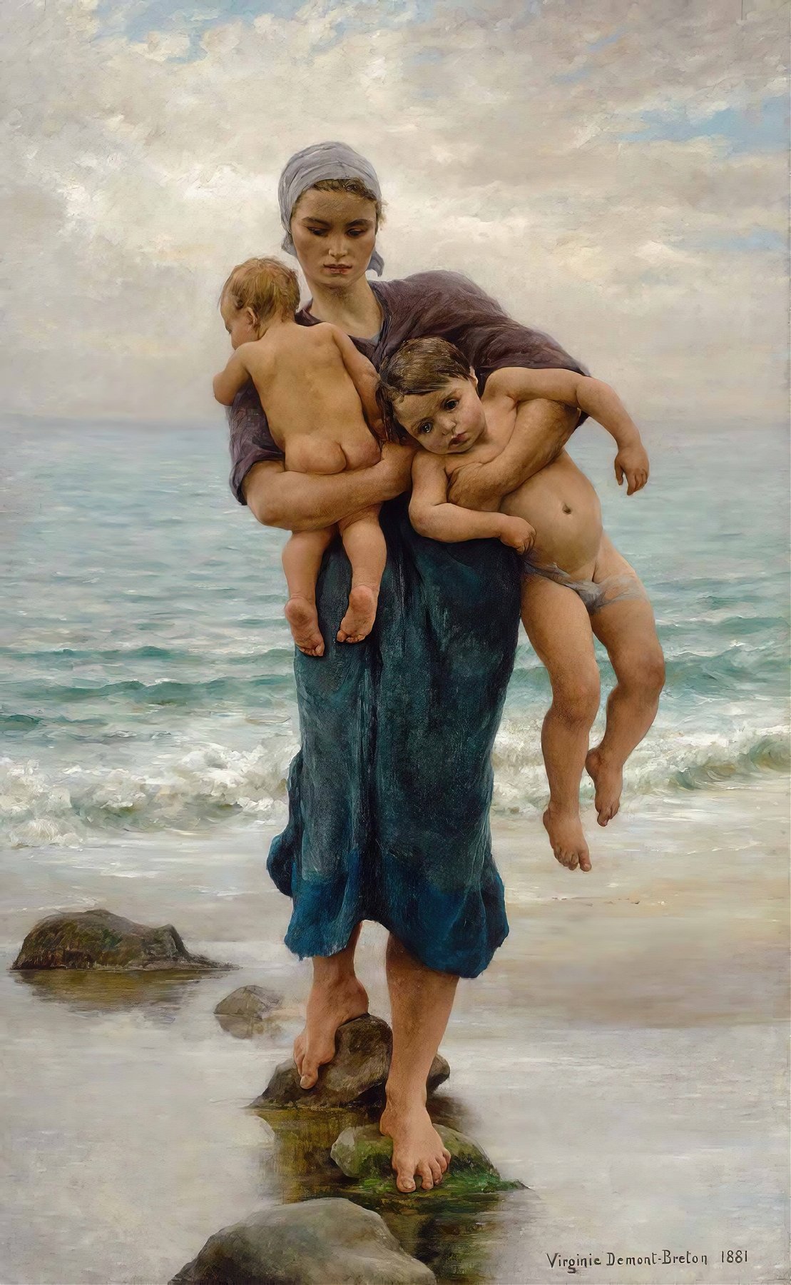 Fisherman’s wife coming to bath her Children (1881)