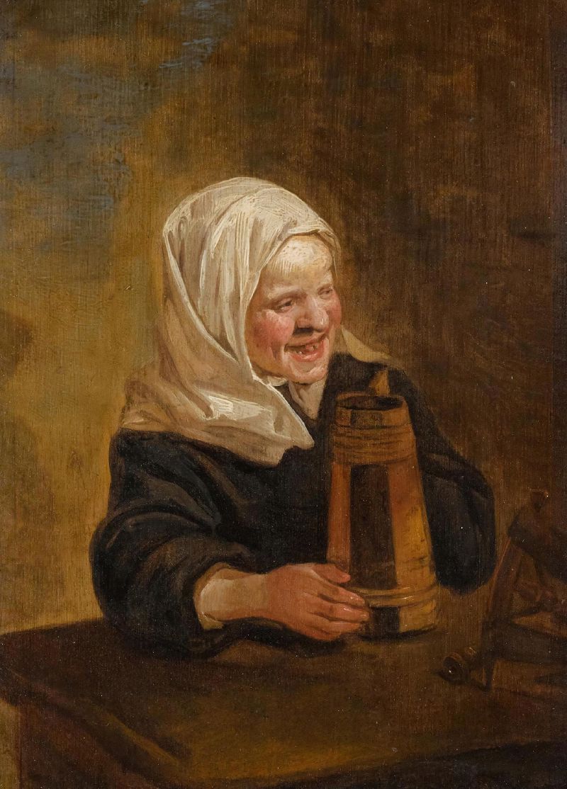 A Young Peasant Girl With A Beer jug