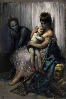 La famille du saltimbanque; l’enfant blessé (1853)