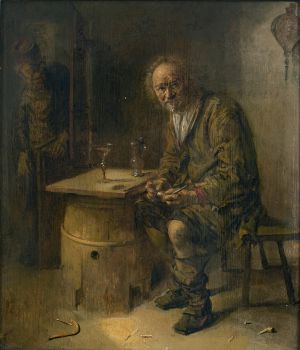A man seated in an interior with a pipe
