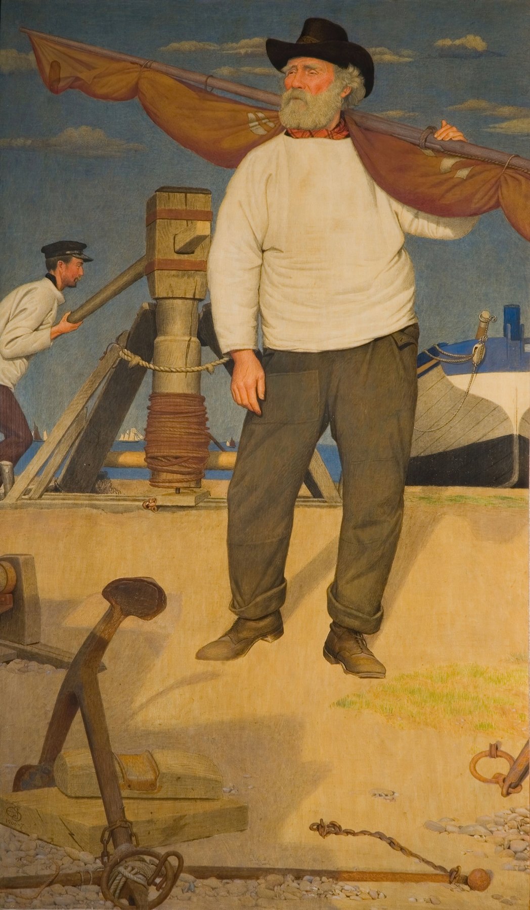 Fisherman Carrying a Sail (1907)