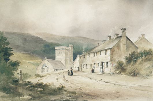 Landscape with cottage and church (1831)