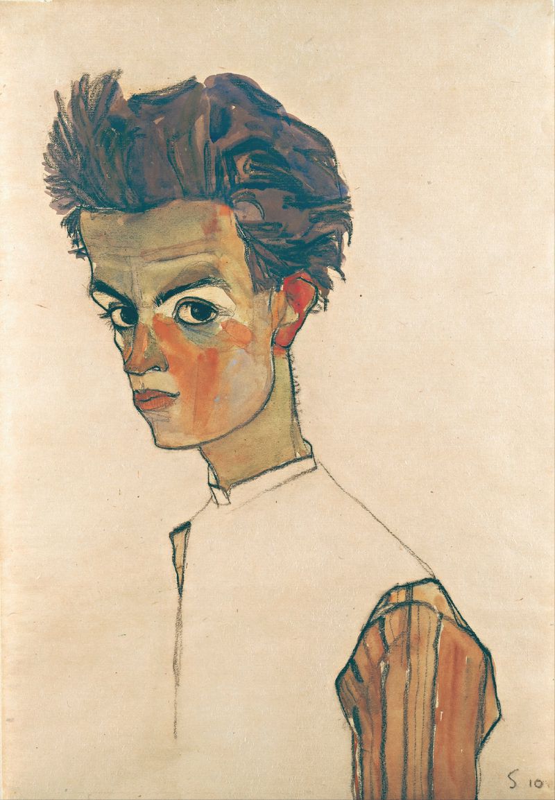 Self-Portrait with Striped Shirt (1910)
