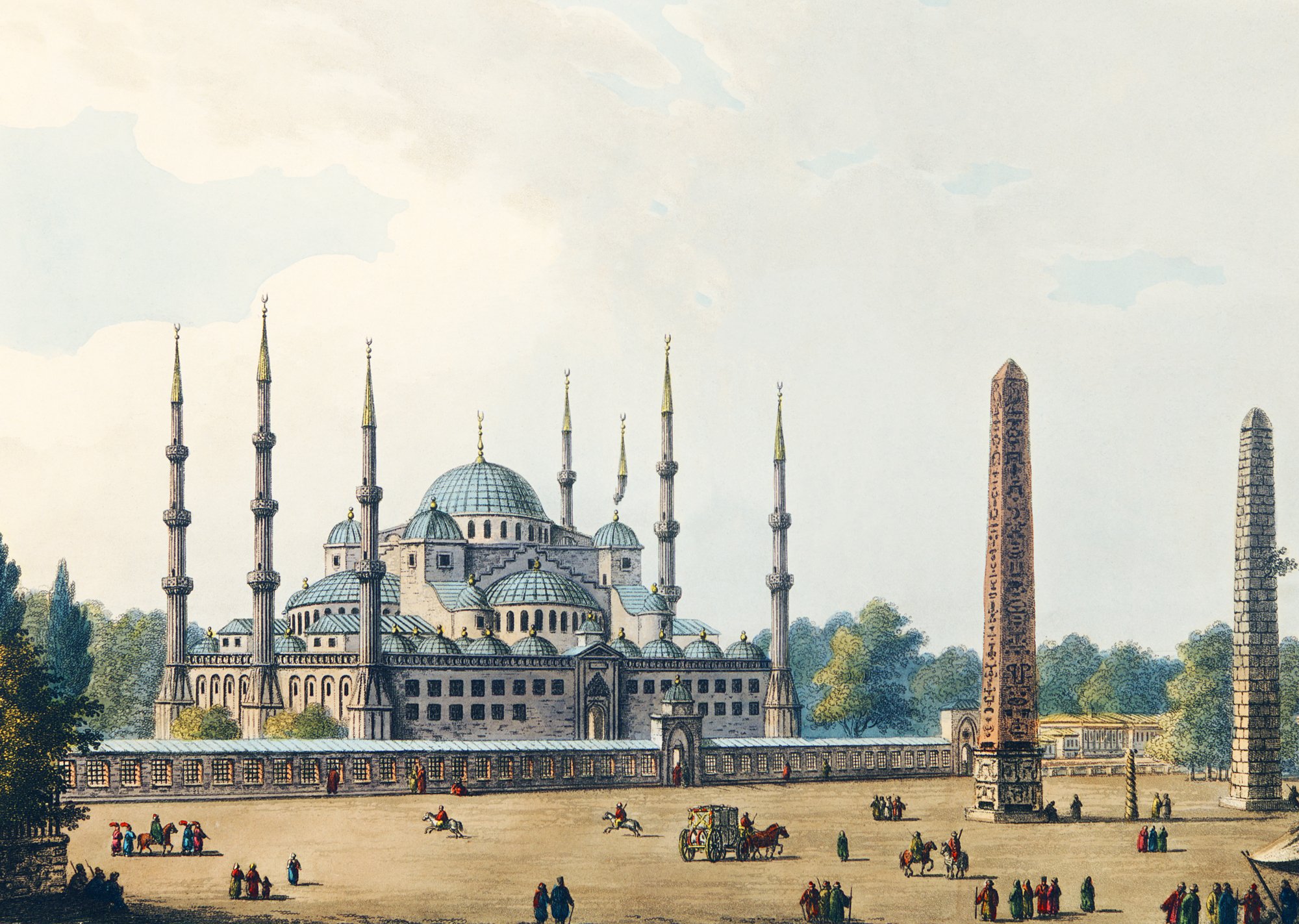 Mosque of Sultan Achmet from Views in the Ottoman Dominions, in Europe, in Asia, and some of the Mediterranean islands (1810)