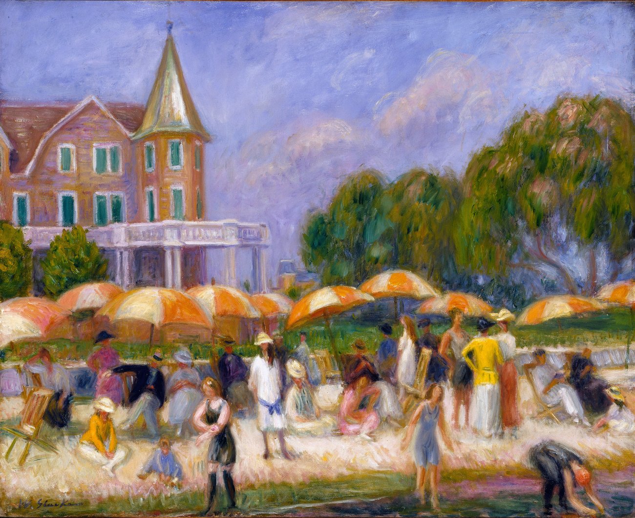 Beach Umbrellas at Blue Point (ca. 1915)