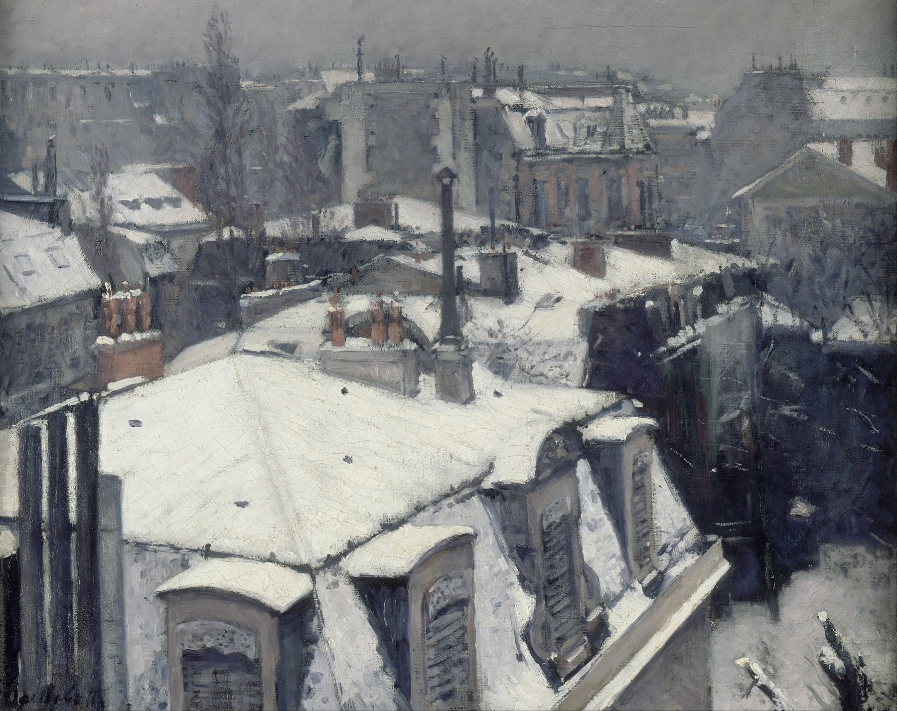 Rooftops in the Snow (snow effect) (1878)