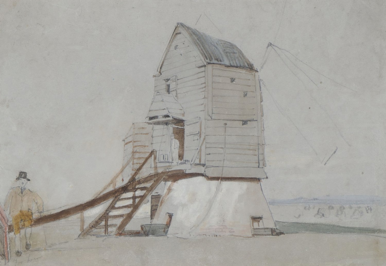 A Figure Beside A Windmill (1840-65)