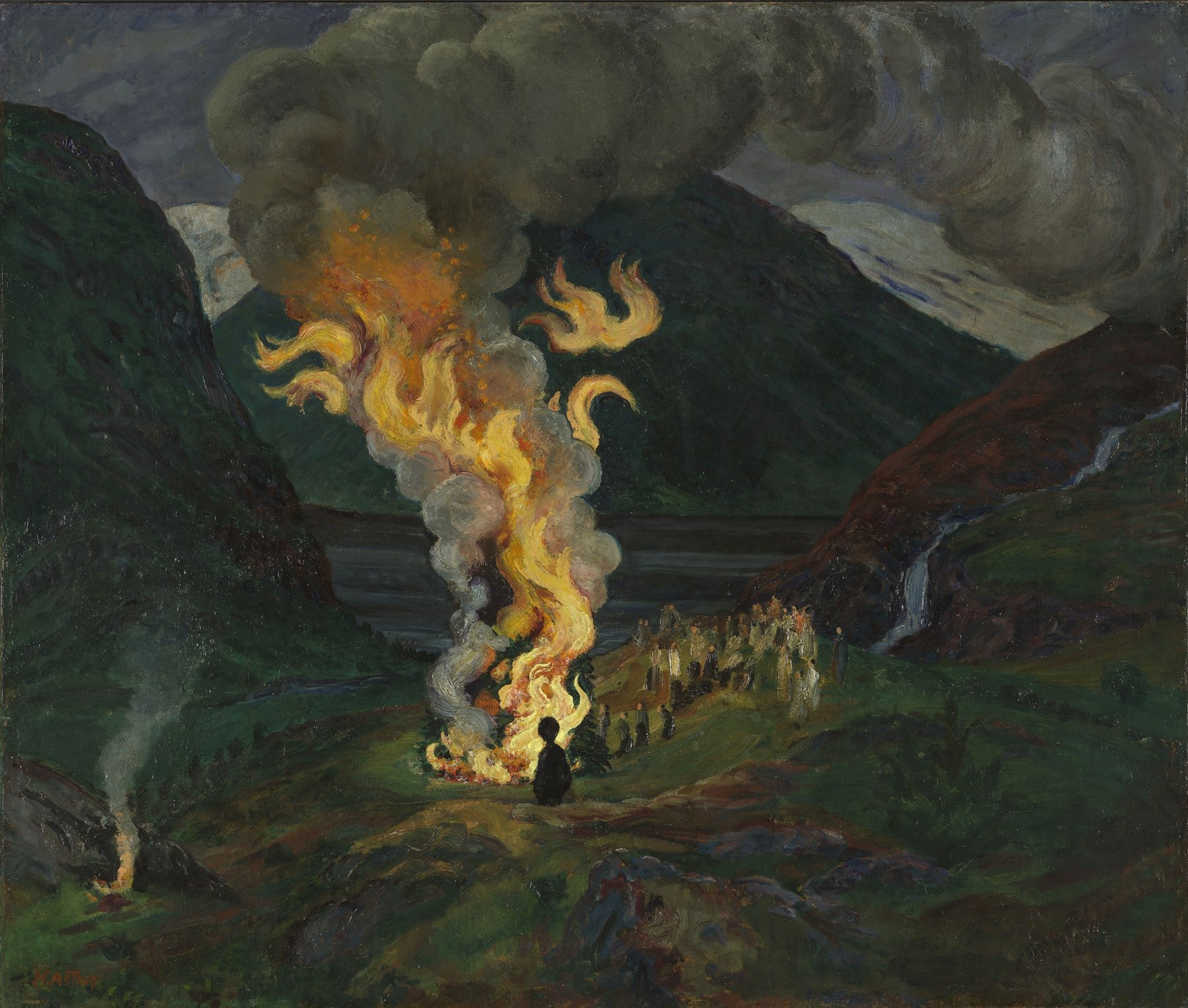 Bonfire celebrating Midsummer Nigh (1912-1926)