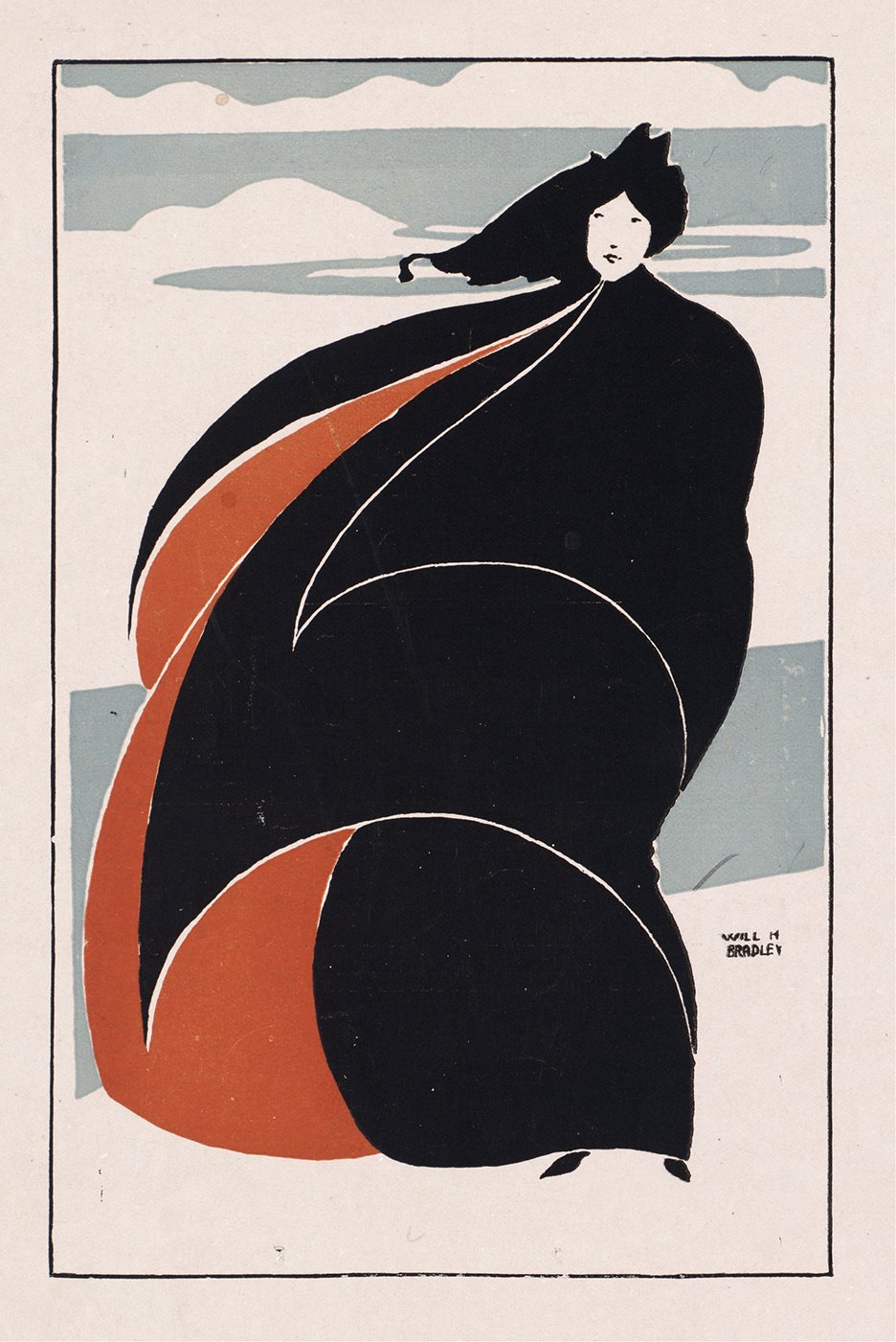 A woman in a billowing cloak (1895)
