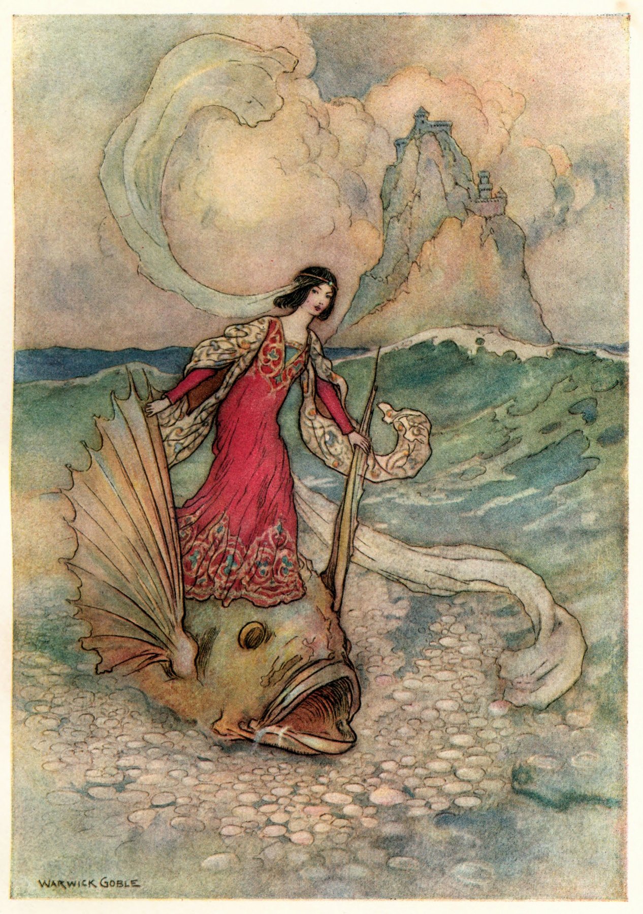 Rita riding on the Dolphin (1911)