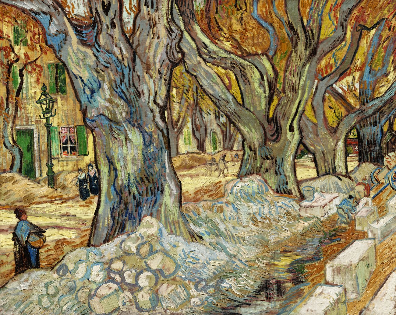The Large Plane Trees (Road Menders at Saint-Rémy) (1889)